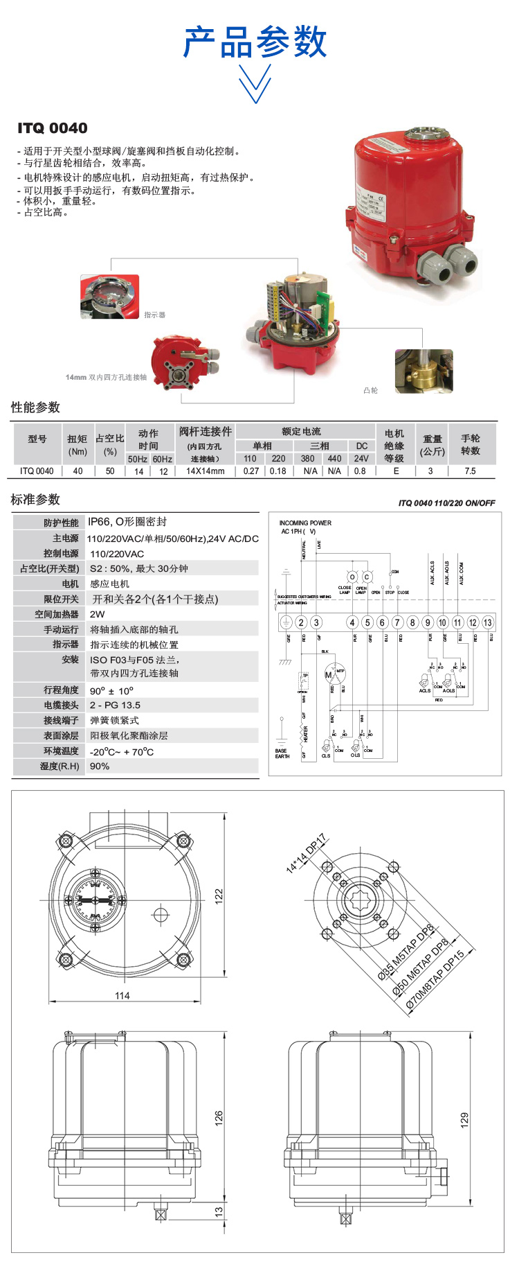 i-Tork電動執(zhí)行器參數(shù)